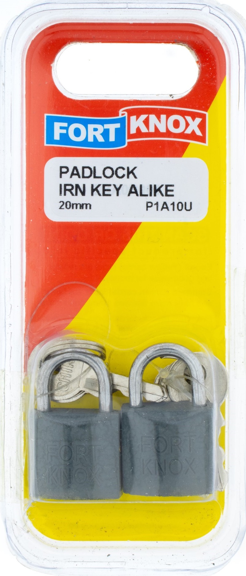 Iron padlock mainly for indoor use.