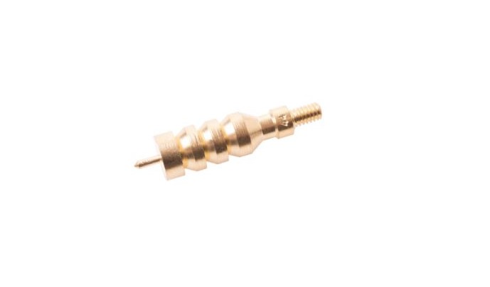 This .44 / .45 Cal brass jag is designed to help maintain firearm performance and ensure consistent shooting accuracy at the range by effectively removing excess powder, copper, debris, and solvent when used with a cleaning patch. Crafted from durable brass and machined for a precision fit, it is clearly stamped with the specific caliber and features a standard #8-32 thread for compatibility with most cleaning rods. For optimal cleaning, the jag is intended to be fully covered with a cleaning patch to achieve thorough bore maintenance. Compact and practical, it can be easily stored in a range bag or cleaning kit alongside other firearm accessories and solvents, making it a convenient tool for routine maintenance and a useful gift for firearm owners.