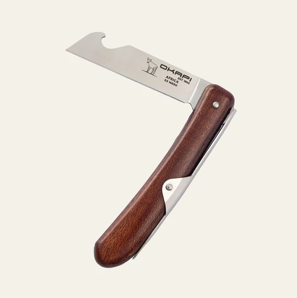 Designed with everyday convenience in mind, the Okapi Biltong Knife features a razor-sharp N690 stainless steel blade that delivers smooth, precise slicing. Its compact, pocket-friendly size makes it easy to carry, while the integrated bottle opener at theDesigned with everyday convenience in mind, the Okapi Biltong Knife features a razor-sharp N690 stainless steel blade that delivers smooth, precise slicing. Its compact, pocket-friendly size makes it easy to carry, while the integrated bottle opener at the end of the blade adds practical versatility. Whether you�re slicing biltong or opening a cold drink, this knife is a reliable all-round EDC companion.