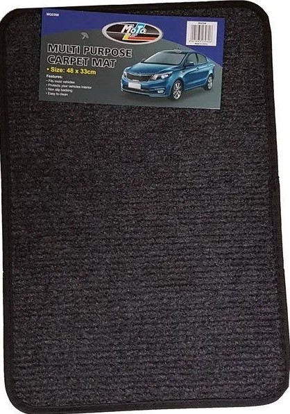 This ribbed, multipurpose carpet mat features a non-slip backing for secure placement and single-unit flexibility.