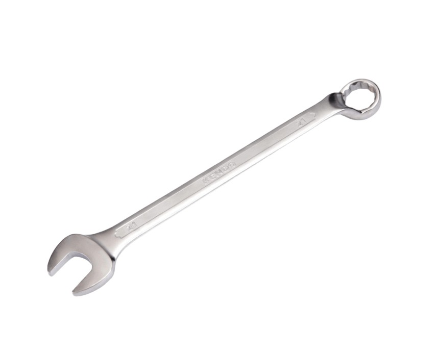 This tool is crafted from high-quality forged Chrome Vanadium (Cr-V) steel and features a 15� offset in line with DIN standards for precise and effective use. The satin chrome plating protects against corrosion, ensuring durability and long-lasting performance.