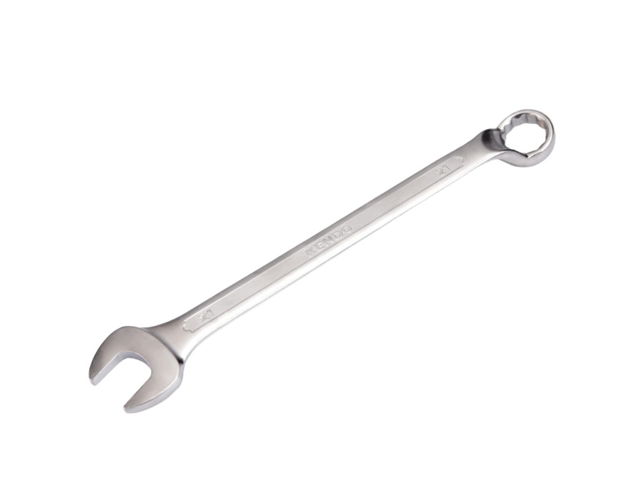 This tool is crafted from high-quality forged Chrome Vanadium (Cr-V) steel and features a 15� offset in line with DIN standards for precise and effective use. The satin chrome plating protects against corrosion, ensuring durability and long-lasting performance.
