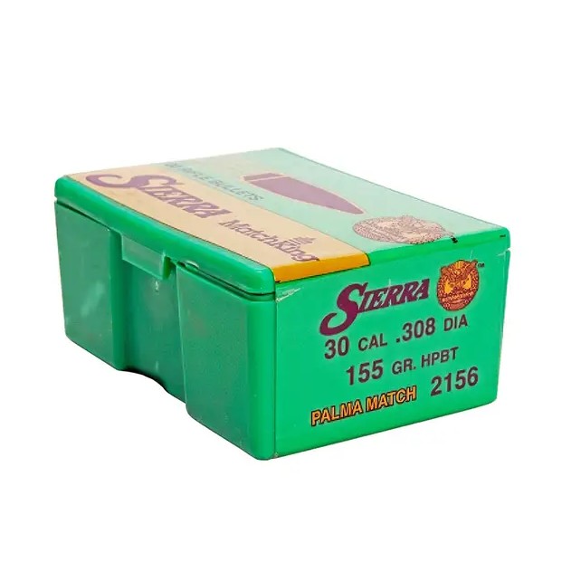 The Sierra MatchKing .30 caliber (.308) 155-grain HPBT bullets are precision-engineered projectiles designed for reloaders seeking exceptional accuracy and consistency. Featuring a hollow point boat-tail (HPBT) design, these bullets are optimized for superior ballistic performance and stable flight, making them especially popular for long-range and competitive shooting disciplines such as Palma matches. As part of Sierras renowned MatchKing line, they are manufactured to tight tolerances to ensure uniformity and reliability, making them a trusted choice among precision rifle shooters.
