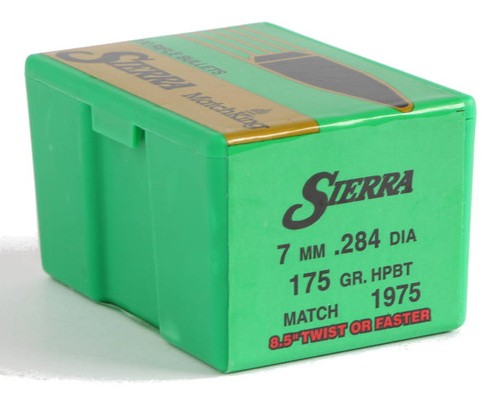The Sierra MatchKing HPBT 7mm 175gr is a high-quality reloading projectile designed for precision shooting and long-range accuracy. Featuring a hollow point boat-tail design, it offers excellent ballistic performance, consistent flight stability, and reduced drag. Manufactured by Sierra Bullets, this 175-grain .284 caliber MatchKing bullet is widely trusted by competitive shooters and reloaders for its uniformity, tight tolerances, and reliable performance in target applications.