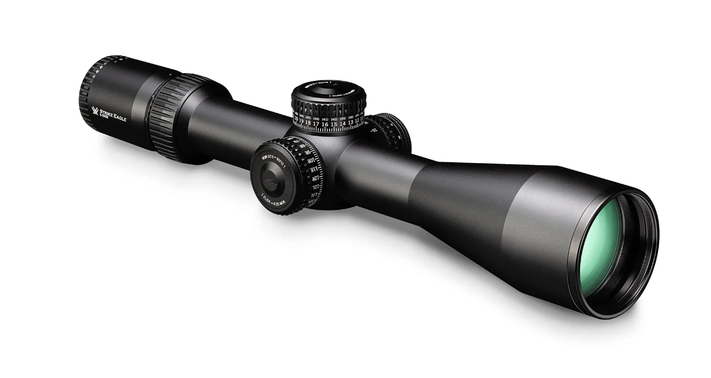 When you're ready to step up your long-distance game, the Strike Eagle gives you more of the tools you need for less than you'd expect. Start with excellent edge-to-edge sharpness, and add a first focal plane (FFP) illuminated reticle for fast reads at any magnification and lighting situation. Add in our RevStop Zero System for a hard return to zero, and locking turrets for fast, stay-put adjustments. Build it around a 34mm tube that accommodates massive amounts of elevation and windage travel, and a throw lever for rapid magnification changes, and you've got a long-distance impact machine that'll have you wondering how you ever shot without it. Strike Eagle� is your tactical powerhouse, delivering the versatility and optical performance to propel your shooting game higher. Rugged construction, great glass, advanced features - all to help you excel whether you�re run-and-gun shooting or engaging targets out to 1 000 yards. Strike Eagle� adapts to every challenge, driving your skills to places you never thought possible.