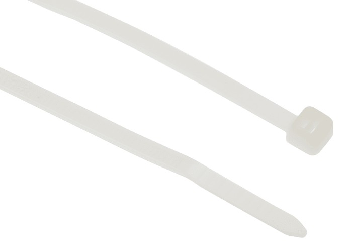 The Hellermaan tyton T120R cable ties are natural, measuring 388 mm in length and 7.8 mm in width, and are supplied in a pack of 50. These T-Series cable ties are designed for bundling and securing cables, pipes, and hoses, and are suitable for a wide range of applications. They are available in various materials and sizes to meet different needs, offering high tensile strength while requiring very low insertion force. Made from high-quality plastic that supports recycling goals, these inside-serrated cable ties provide a strong and reliable hold on bundles. The ergonomic bent tail allows for quick and easy installation, and they can be applied manually or with a tool for efficient and consistent results.