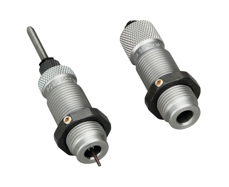 This die set features a standard 7/8?-14 thread and is constructed from proprietary die steel for durability and consistent performance. It includes both a full-length sizing die and a bullet seating die, with the sizing die designed to bring cases down to SAAMI minimum cartridge dimensions for reliable chambering. The set is conveniently packaged in a durable green die box for secure storage and easy organization.