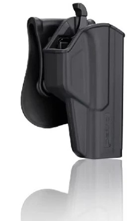 The Cytac ThumbSmart Holster for Glock 17 is part of a range designed primarily for firearm duty use rather than sport shooting applications. Built to meet the needs of professional users, it is tailored for reliable performance in demanding environments. The Glock 17, widely used by military and law enforcement personnel around the world, pairs effectively with this holster system. The Cytac ThumbSmart holster is designed to provide secure retention and quick access, making it a suitable option for service members who require dependable equipment during operational use.