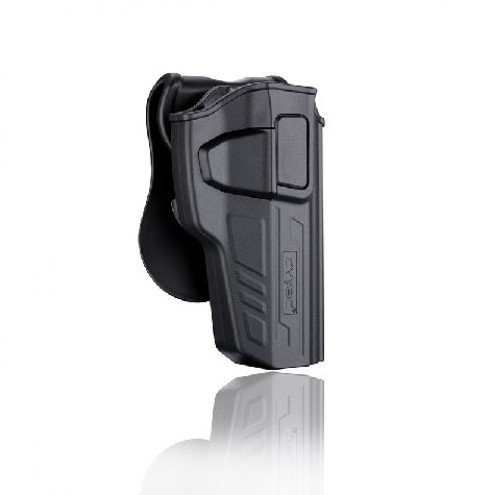 The CYTAC R-Defender Holster is designed to fit the Beretta 92, Beretta 92FS, GSG92, and Girsan Regard MC platforms. It is available in both right- and left-handed configurations, allowing users to choose the most suitable carry orientation. Manufactured by CYTAC, the holster is constructed from military-grade polymer for durability and reliability. It is part of a product range specifically designed for compatibility with the Beretta 92 series and related models, including the GSG92 and Girsan Regard MC.