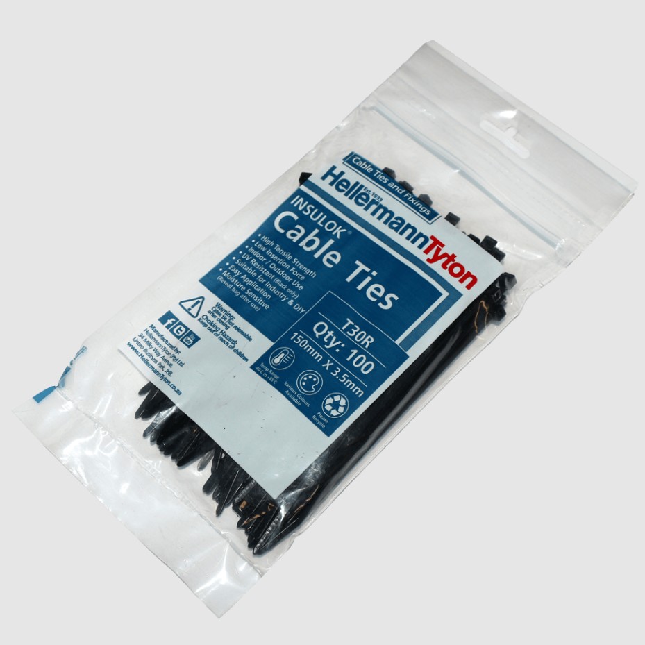 Electricmate Cable Ties 100Mm X 2.5Mm Black (100)