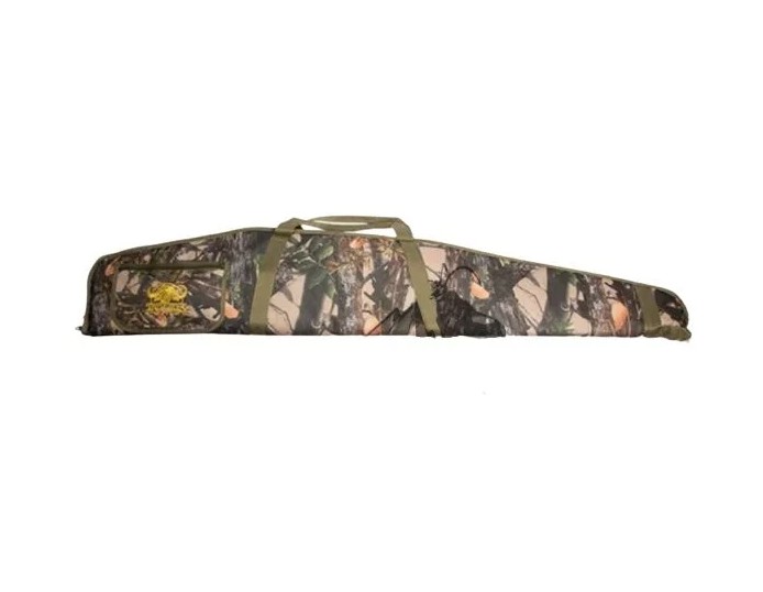 The Buffalo River Economy Gunbag II Bag  52 Camo is a reliable and practical solution for firearm storage and transport. It features a full-length zipper closure that allows for quick and convenient access to the firearm inside, making it easy to retrieve or stow when needed. This design not only improves ease of use but also enhances security by ensuring the firearm remains safely enclosed when not in use.