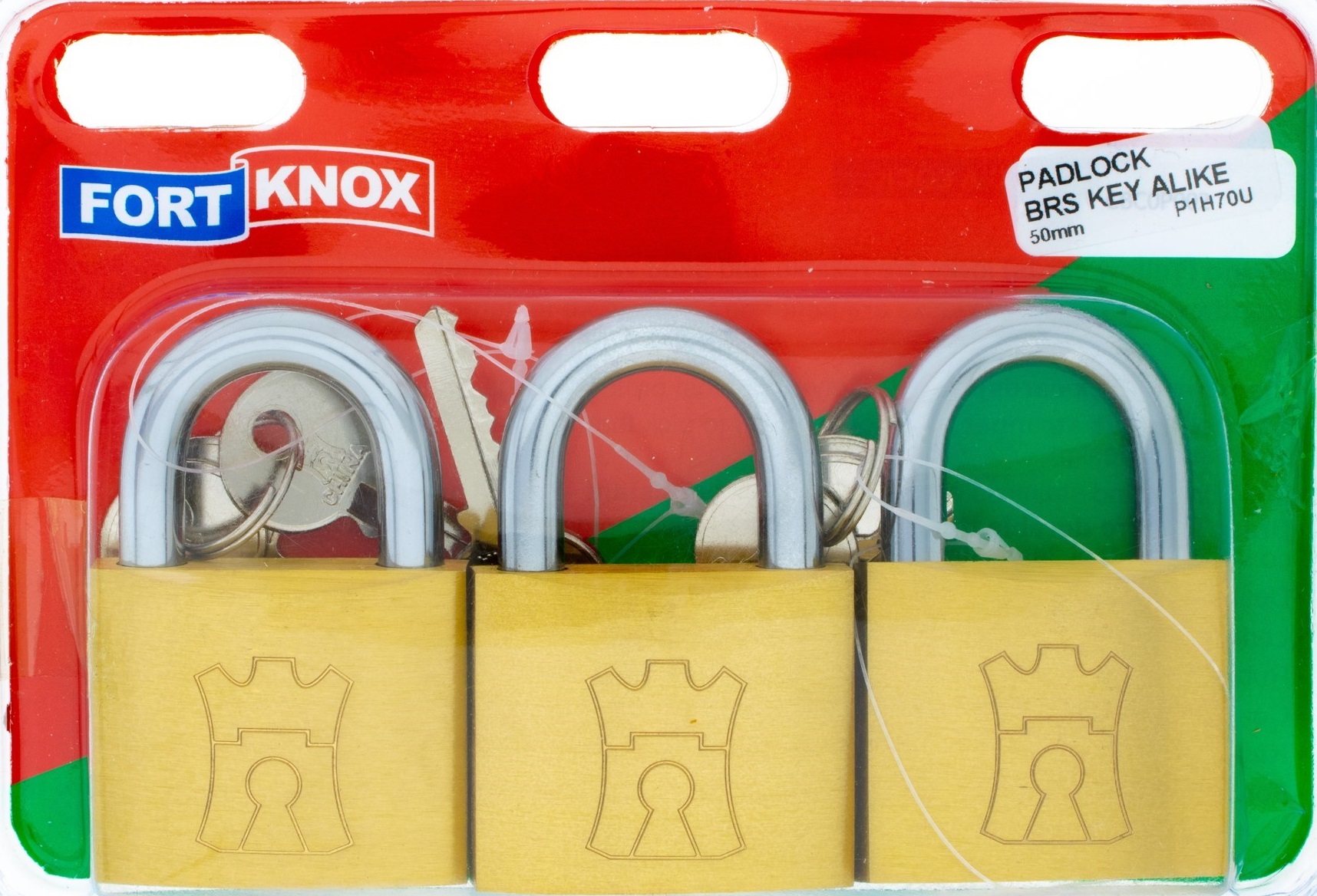 Brass padlocks key alike 50mm.