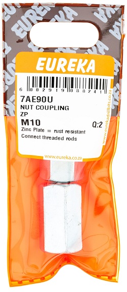 Coupling Nut Eureka Zinc Plated 7AE90U M10 QTY2