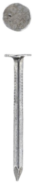 Clout nail with larger head to prevent nail pulling through material