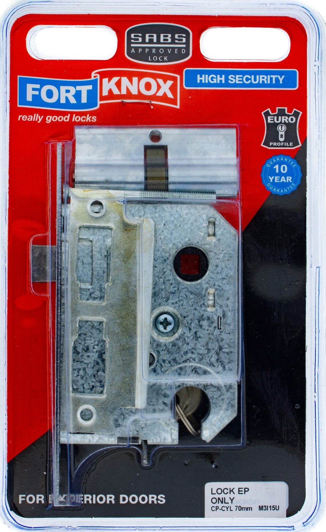 Lockset Euro Profile, chrome colour, mainly used for outside doors.