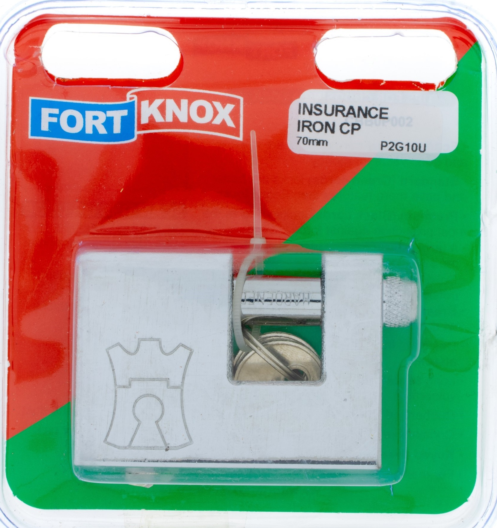 Chrome insurance lock.