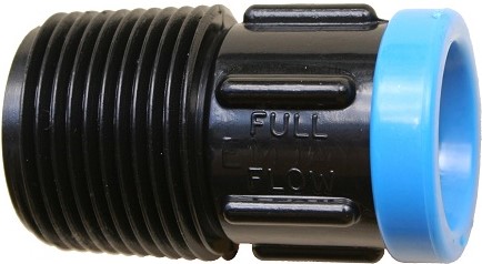 Full Flow� compression fittings are the industry standard for easy, trouble free and leak-proof connections. They are simple and efficient to use. Just push the pipe into the fitting until it hits the pipe stop inside. Full Flow� compression fittings are manufactured from engineering grade ABS material for toughness and strength and are made to fit SABS spec class 3 polypipe (LDPE). They are available in 4 sizes: 13mm, 15mm, 20mm and 25mm. All Full Flow� fittings have colour coded rings to easily identify their size and like all Microjet� products have their name proudly emblazoned on their bodies. This fitting is used for connecting a polypipe to a B.S.P. threaded pipe or fitting. �If it Doesn't say Full Flow� � Then it isn't�.