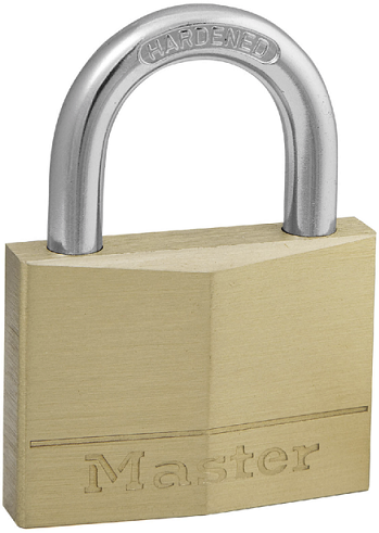 Master lock padlock solid brass 50mm keyed to differ.