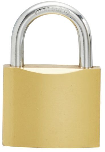 Security iron padlock 50mm brass epoxy coated & includes 2 keys.